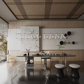 Modern table combination 3d model