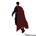 Superman Game Movie Character With Red Blue Costume S Symbol Chest Red Cape Muscular Design