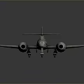 Silver Metallic Airplane Model With Twin Engines Round Wing Emblems And Landing Gear