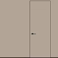 Modern Hinged Door With Light Beige Surface Black Lines And Metal Handle