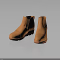 Stylish Tan Suede Ankle Boots With Wedge Heel And Side Panel Detail For Women