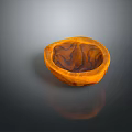 Natural Wooden Bowl With Orange Marbled Texture For Daily Life Use