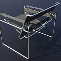 Modern Minimalist Single Chair With Silver Metal Frame And Gray Fabric Seat