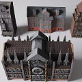 Various Architectural Building Models Featuring Spires Decorative Windows And Design Details