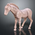 Traditional Horse Sculpture Carving In Standing Pose With Clay Material And Artistic Design