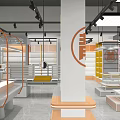 Lafang Fashion Department Store Storefront With Glass Entrance And Orange Decorative Strips