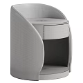 Modern Chest of Drawers With Curved Frame Light Gray Drawer And Dark Brown Accent