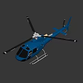 Blue Helicopter With Rotors Fuselage Landing Gear And Exterior Design