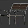 Two Different Benches With Wooden Seats And Metal Frames In Green Brown