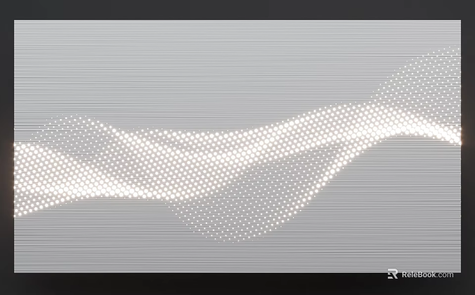 Modern Gray Background With White Dots Creating Wavy Abstract Visual Design 3d model
