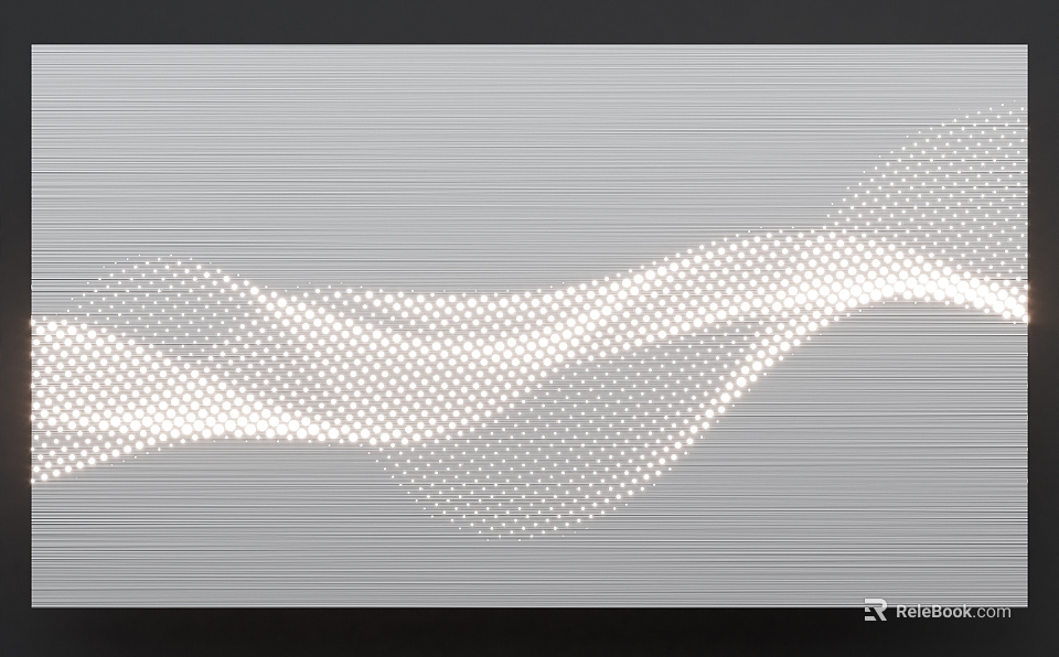 Modern Gray Background With White Dots Creating Wavy Abstract Visual Design 3d model 