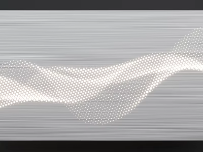 Modern Gray Background With White Dots Creating Wavy Abstract Visual Design 3d model