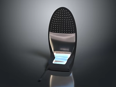 Black Perforated Laptop Cooling Stand With Reflective Surface And Stable Support Structure 3d model