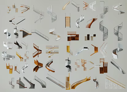 Modern Stair Combination 3d model