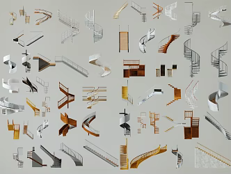 Modern Stair Combination 3d model