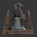 Bronze Bell Musical Instrument and Painting Tools on Towered Support Stand