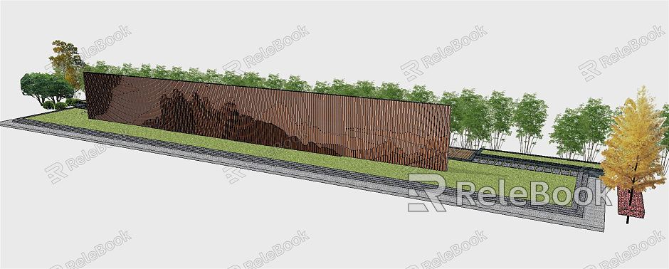 New Chinese Landscape Wall Landscape Wall model