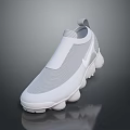 White Mesh Upper Slip On Shoes With Textured Sole Modern Casual Design