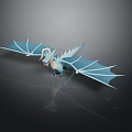 Light Blue Dragon Figure With White Detailed Wings And Shiny Decorative Surface