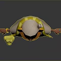 3D Character With Snake Around Neck Wearing Hat Sunglasses And Robe Holding Yellow Object