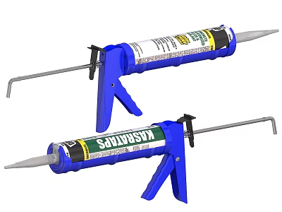 Blue SOLIDLY Labeled Caulk Guns Professional Hardware Tools For Sealing 3d model