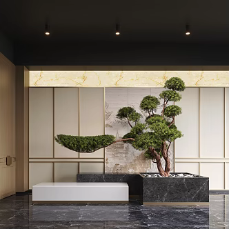 New Chinese Style Interior Landscape Pine Tree Landscape Tree 3d model