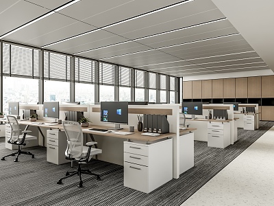 Modern public office area 3d model