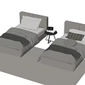 Modern single bedside table 3d model