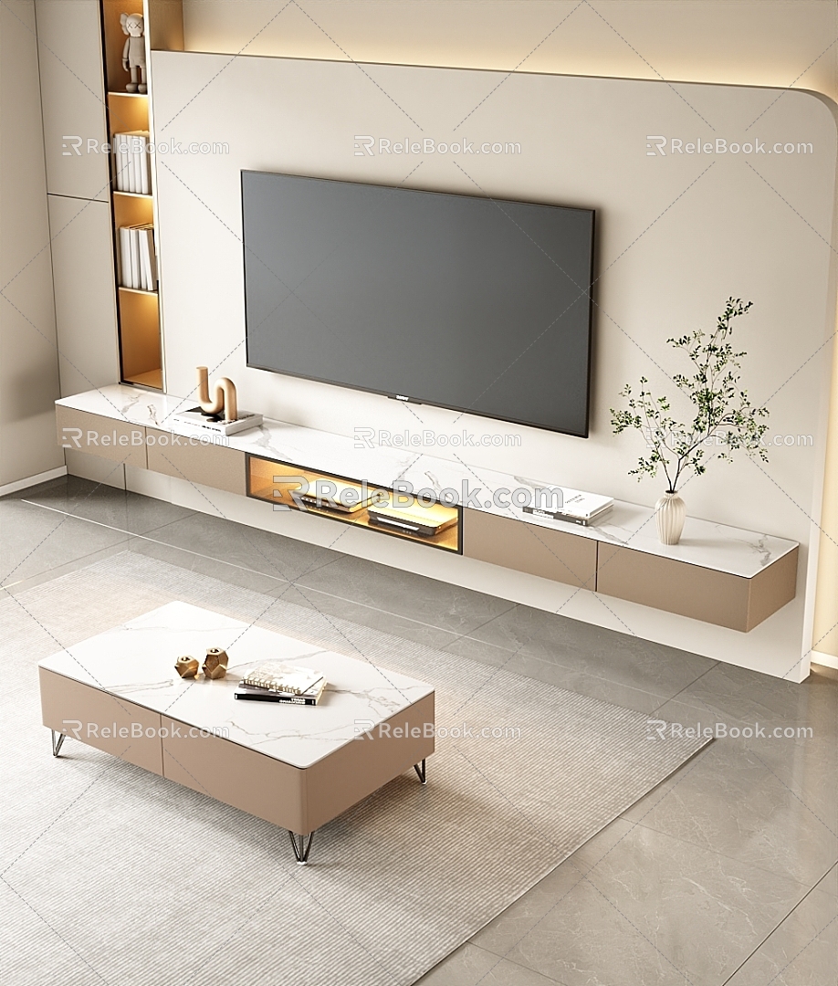 Modern TV Cabinet Coffee Table TV Cabinet 3d model