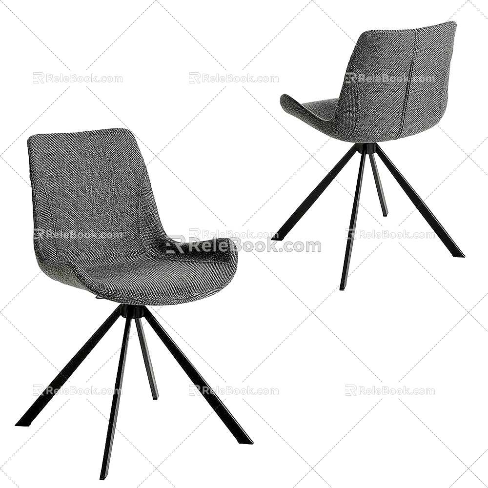 Modern four-legged single chair 3d model