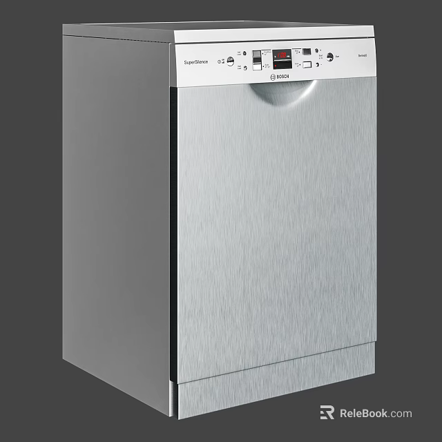 BOSCH Stainless Steel Dishwasher With Digital Control Panel For Modern Kitchens 3d model 