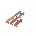 Colorful Skateboard Sports Equipment With Purple Beige Wheels And Textured Decks