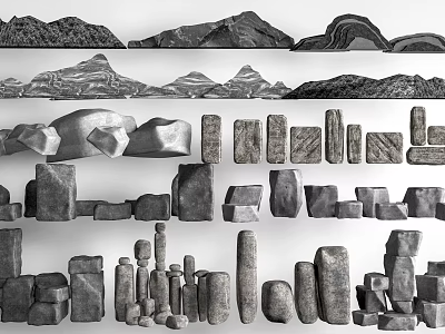 Natural Stone And Wood Materials For Home Decor And Interior Design 3d model