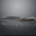 Folding Knife With Silver Blade And Brown Silver Handle On Black Smooth Surface With Reflection