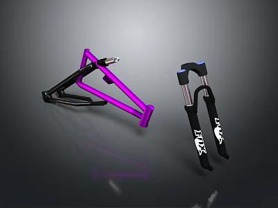 Car Parts Suspension Frame Components Purple And Black With Brand Logo Design 3d model