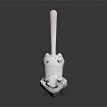 Cute White Cat Character Design 3D Model With Pink Ears And Blue Eyes