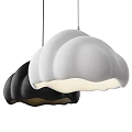 Stylish Cloud Shaped Pendant Light with White Black Design and Foam Like Textured Illuminated Surface
