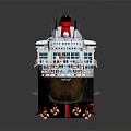 Large Luxury Cruise Ship With Swimming Pool On Upper Deck And Open Leisure Areas