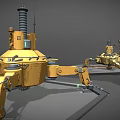 Yellow Industrial Robotic Machinery With Multi Jointed Arms And Metal Structure