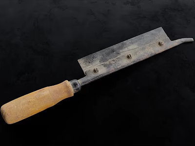 Sturdy Metal Trowel with Wooden Handle for Construction and Plastering Work 3d model