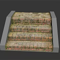 Mossy Brick Stairs With Gray Side Borders And Textured Rustic Design 3d model