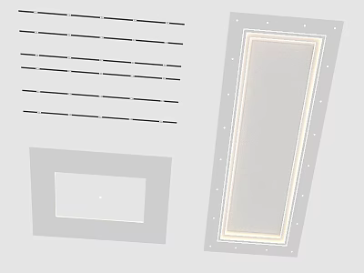 Modern Ceiling Design With Rectangular Panels Recessed Lights And Decorative Frames 3d model