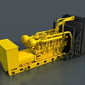 Yellow Heavy Duty Diesel Engine For Industrial Use With Pipes And Radiator