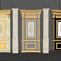 European-style wall panel decorative column 3d model