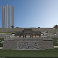 Traditional Ancient Chinese Architecture with Pavilions Stone Walls Dragon Carvings and Modern High Rises