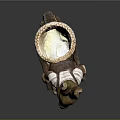 Brown Rabbit Figurine With Long Ears Wearing White Shirt And Overalls Standing On Dark Background
