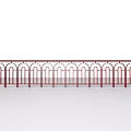 Red Metal Railing With Arched Patterns For Outdoor Balcony Staircase Decoration 3d model