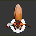 3D Animated Fox Character With Red Outfit And White Display Base