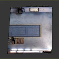 Commercial Equipment For Miniature Room Scene With Wooden Floor Blue Door Window And Furniture