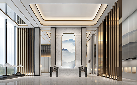 New Chinese Hall Hotel Hall 3d model